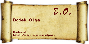 Dodek Olga névjegykártya